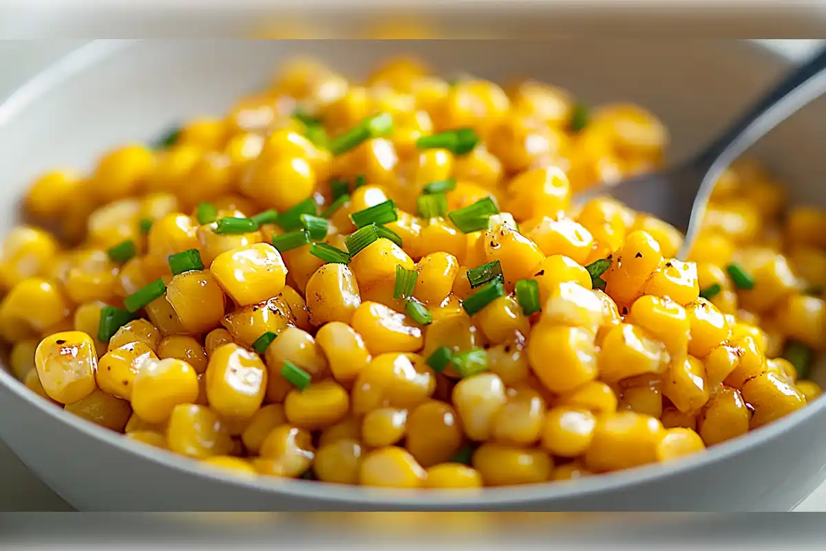 Delicious corn on the cob alternative topped with olive oil and fresh chives, perfect for those looking for butter substitutes.